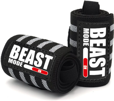 STEIGEN FITNESS BEAST MODE WRIST BANDS SUPPORTER FOR GYM,HAND GRIP GLOVES ,WRIST WRAPS Wrist Support(Grey)