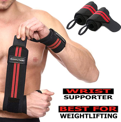 FFive Wrist Band For Gym Weight lifting Adjustable Size Strap & Thumb Loop Wrist Support
