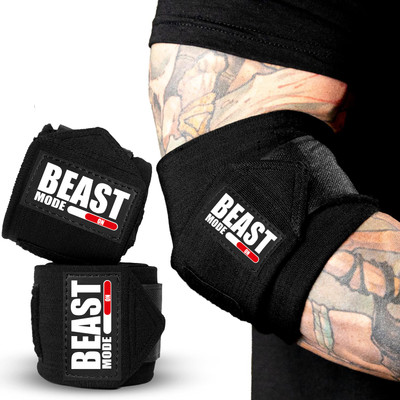 STEIGEN FITNESS Wrist Elbow Knee Wraps Elastic Straps Brace Support for Weightlifting Gym Wrist Support(Black)