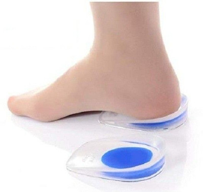 Fulkiza Gel Heel cups Silicon Heel Pad for Heel Ankle Pain Heel Support (White) Ankle Support(Blue)
