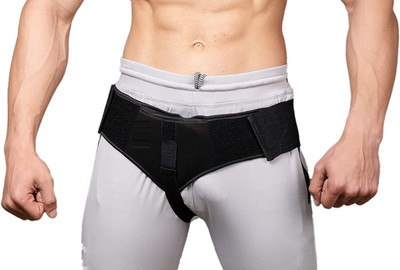 healthnode Single Side Inguinal Hernia Belt Support Brace Truss Brace with 1Compression pad Supporter(Black)