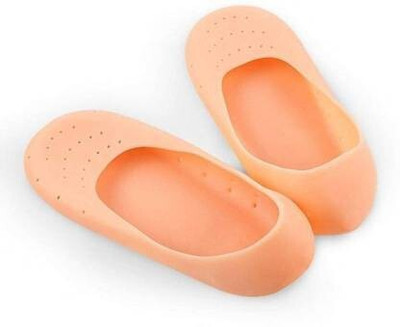 CITYCART Anti crack full length silicon moisturizing heel socks Heel Support Heel Support(Beige)