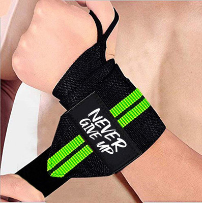 STEIGEN FITNESS NEVER GIVE UP Wrist Wrap, Wrist Support, Wrist Bands,Wrist Straps,Hand Grip Wrist Support(Green)