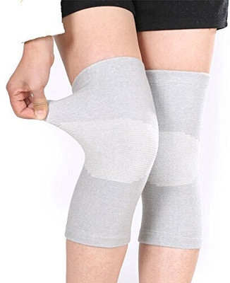Clinic Care Bamboo Knee Caps Support for Knee Joint Pain (Size-M) Knee Support(Beige, White)