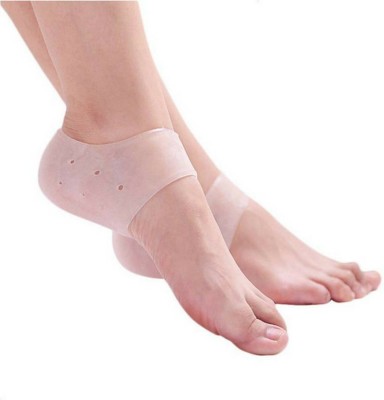 Fulkiza Gel Heel Socks for Heel Swelling, Pain Relief, Dry Hard Cracked Heel Repair Ankle Support(White)