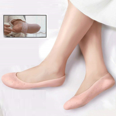 CITYCART full lenth anti crack silicon foot protector socks,Dsry,Cracked Heel Support(Beige)