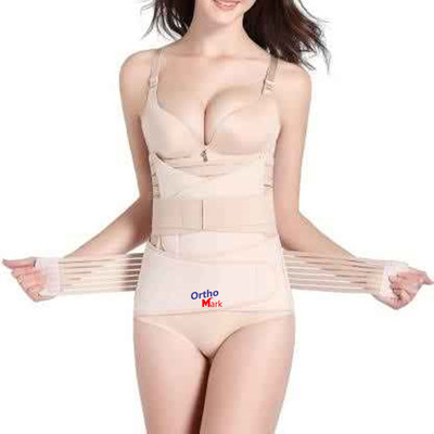 OrthoMark After c section/normal delivery postpartum belt for women 3 in1 Small 28-34inch Back / Lumbar Support(Beige)