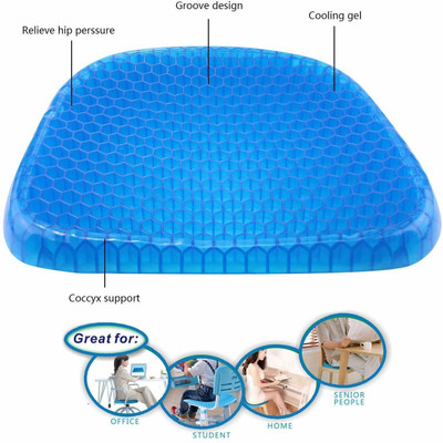 MAITRI ENTERPRISE Egg Sitter Seat Cushion Soft Gel Mat for Office Chair, Back/ Hip Support M265 Shoulder Support(Blue)