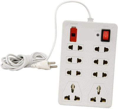 PINGA CB_4739_Mini Strip 8+1 with 2meter Cord Length 8 Socket Extension Boards 8  Socket Extension Boards(White, 2.5 m)