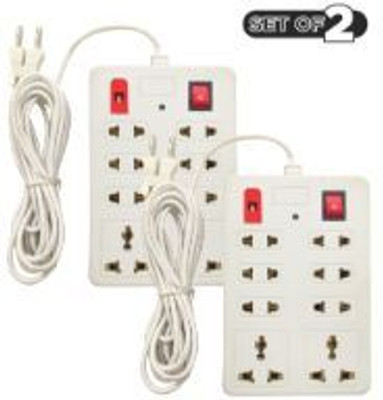 TOOLART dfa37_8+1 Extension Board with 2m Long Wire & Universal Fit 8 Socket (white,2m) 8  Socket Extension Boards(Beige, 2.5 m)