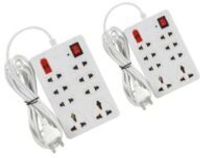 TOOLART d2_Extensionbox8 Socket 1 Switch With fuse 8 Socket Extension Boards(white,2m) 8  Socket Extension Boards(Beige, 2.5 m)