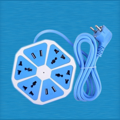 FRONY Hexagon Multipurpose Extension Board with 4USB & 4Socket Use for Home/OfficeB149 4  Socket Extension Boards(Multicolor, 3 m, With USB Port)