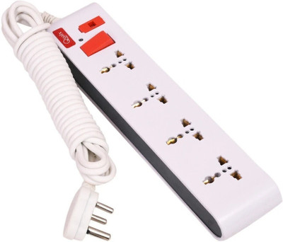 QUALX Universal Socket 4+1 Extension Boards 3 Meters 4  Socket Extension Boards(White, 4.5 m)