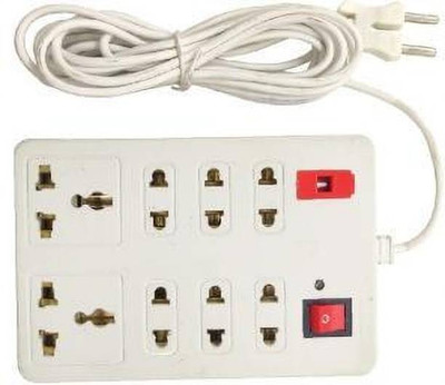 Eels CBB_1128_Extension Board Surge Protector 8 Socket Extension Boards 8  Socket Extension Boards(White, 2.5 m)
