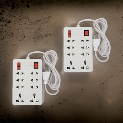 TOOLART Power Plate 8 Multi Plug 150W 8 Socket Extension Boards UiCF10 8  Socket Extension Boards(White, 3 m)