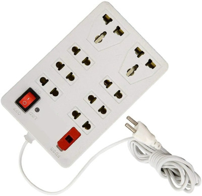 PINGA CB_4671_8 SOCKET EXTENSION CORD/ EXTENSION BOARD -2.0 Meter Cord Length 8  Socket Extension Boards(White, 2.5 m)