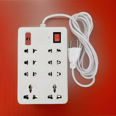 Eels CBB_1086_One Plush Eight Extension Board 8 Socket Extension Boards 8  Socket Extension Boards(White, 2.5 m)