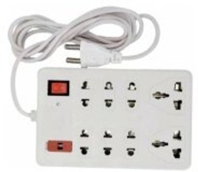 ToolART h10_8+1 Extension Board with 2m Long Wire & Universal Fit Socket Design 8 Socket Extension Boards (Multicolor, 2 m) 8 Socket Extension Boards(White)