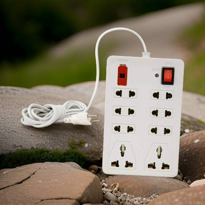 GreenLove CBB_1011_Extension cord 8 sockets -(2M Cord Length) 8 Socket Extension Boards 8  Socket Extension Boards(White, 2.5 m)