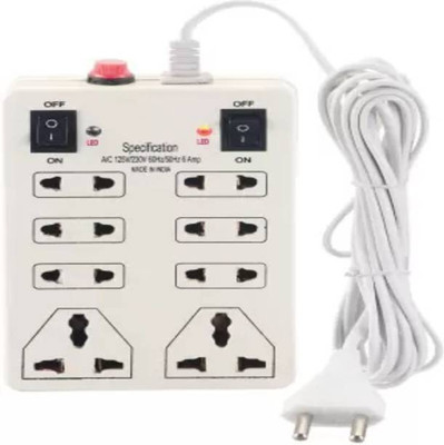 RAMKM CB_1416 Square Board 8 Socket Extension Boards 8  Socket Extension Boards(White, 2.5 m)