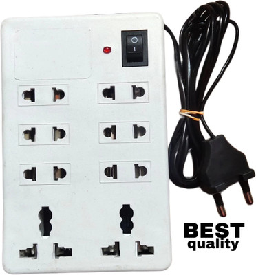 RBB HUB 8 SOCKET 2 SWITCHES EXTENSION CORD/ EXTENSION BOARD 8 Socket Extension Boards(White)