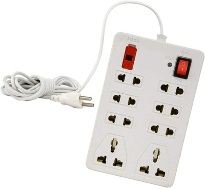 RAAMKM CB_4701_8 Plug Point Light Extension 8 Socket Extension Boards 8  Socket Extension Boards(White, 2.5 m)