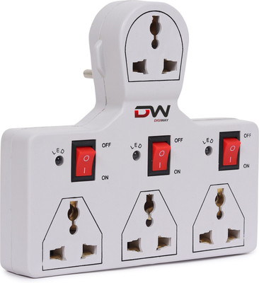 Digiway 4 UNIVERSAL SOCKET 3 SWITCH MULTI PLUG EXTENSION BOARD 4 Socket Extension Boards(Beige)