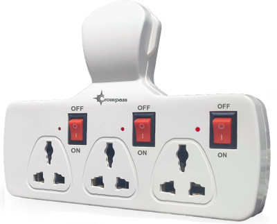 CROMPASS BRANCH 3  Socket Extension Boards(White, 0 m)