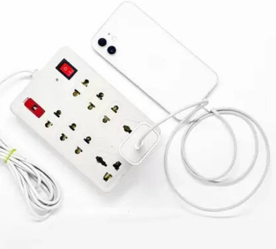 RAMKM CB_1449 Extension Board 5 Amp/surge protector with fuse and indic 8  Socket Extension Boards(White, 2.5 m)