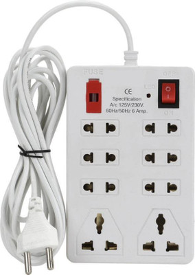 SIDHIVINAYAK ENTERPRISES Prime 8 Socket Extension Boards(White)