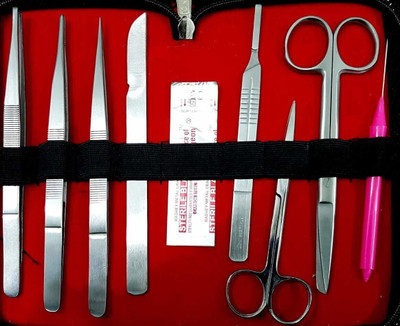 mediwave Dissection Instrument kit 9 pieces Premium Quality Use Of Student, Doctors Utility Forceps
