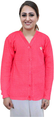 Speech Solid V Neck Casual Women Blue Sweater