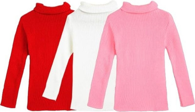 TINY HANDS Solid Turtle Neck Formal Boys & Girls Multicolor Sweater