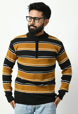 manra Colorblock Turtle Neck Casual Men Multicolor Sweater