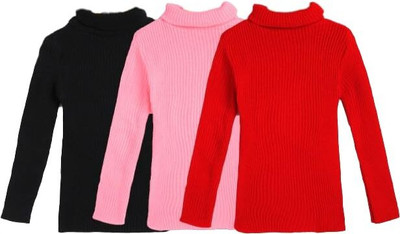 TINY HANDS Solid Turtle Neck Formal Boys & Girls Multicolor Sweater