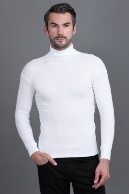 METRONAUT Solid Turtle Neck Casual Men White Sweater