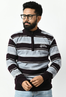 WoolCraft Colorblock Turtle Neck Casual Men Multicolor Sweater