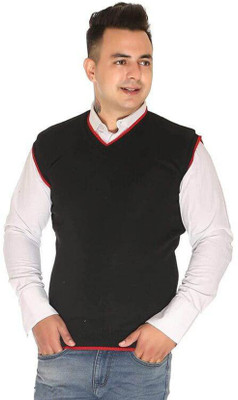 Harshita Enterprises Solid V Neck Casual Women Black Sweater