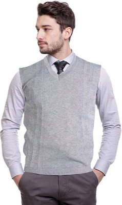 Shunit creation Solid V Neck Casual Men White Sweater