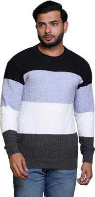 Grand Line Self Design Round Neck Casual Men Multicolor Sweater