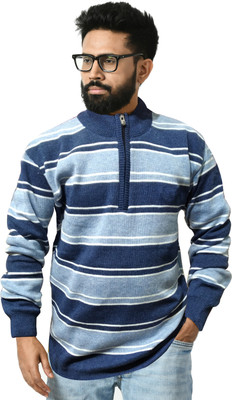manra Colorblock Turtle Neck Casual Men Multicolor Sweater