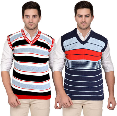 Shunit creation Solid V Neck Casual Men Black, Blue Sweater