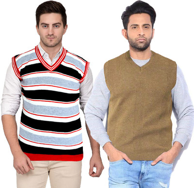 Shunit creation Solid V Neck Casual Men Multicolor Sweater