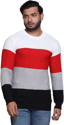 Grand Line Colorblock Round Neck Casual Men Multicolor Sweater
