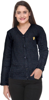 Speech Solid V Neck Casual Women Brown Sweater