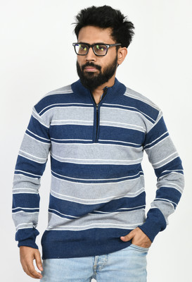 manra Colorblock Turtle Neck Casual Men Multicolor Sweater