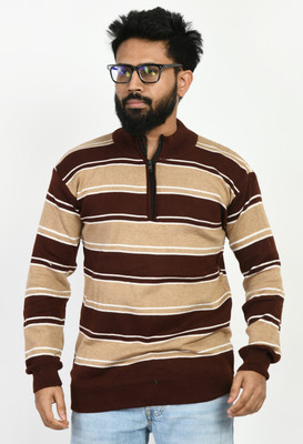 manra Colorblock Turtle Neck Casual Men Multicolor Sweater