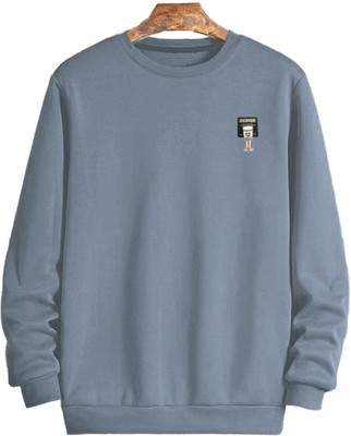 FASHLOOK Full Sleeve Solid Men Sweatshirt