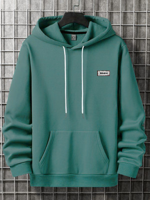 FASHLOOK Printed Men Hooded Neck Green T-Shirt