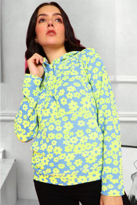 METRONAUT Women Printed Pocket Sweatshirt Full Sleeve Self Design Women Sweatshirt